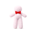 Mia Doodol rosa con pajarita roja hecho a mano