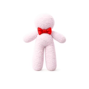 Mia Doodol rosa con pajarita roja hecho a mano
