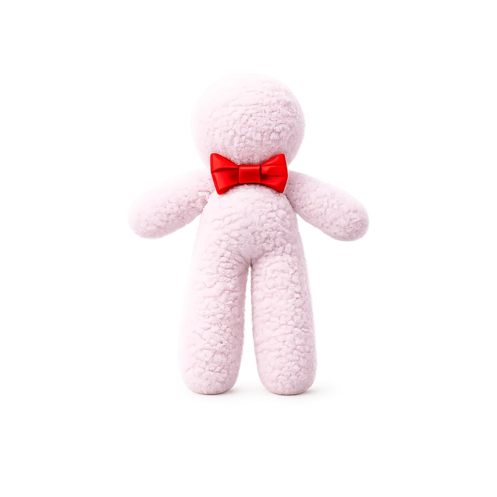 Mia · Doodol rosa con pajarita roja Mia Doodol rosa con pajarita roja hecho a mano
